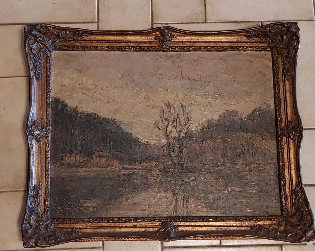 Magnifique petit tableau. Peter Brouwer artiste hollandais, Ophalen of Verzenden