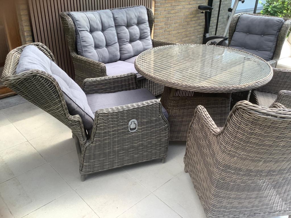 Complete luxe Rotan tuinset !, Tuin en Terras, Tuinsets en Loungesets, Zo goed als nieuw, Tuinset, Wicker, Stoel, Ophalen
