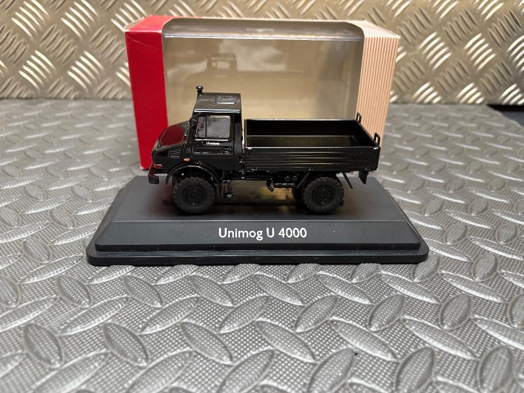 UNIMOG U 4000 MB zwart - NZG 1/43, Verzenden, Nieuw, Bus of Vrachtwagen, Overige merken