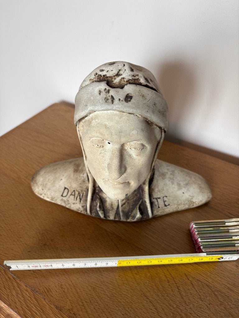 borstbeeld  Italiaanse dichter Dante Alighieri,, Antiek en Kunst, Gips, Art nouveau, Ophalen of Verzenden, 20 - 50 cm