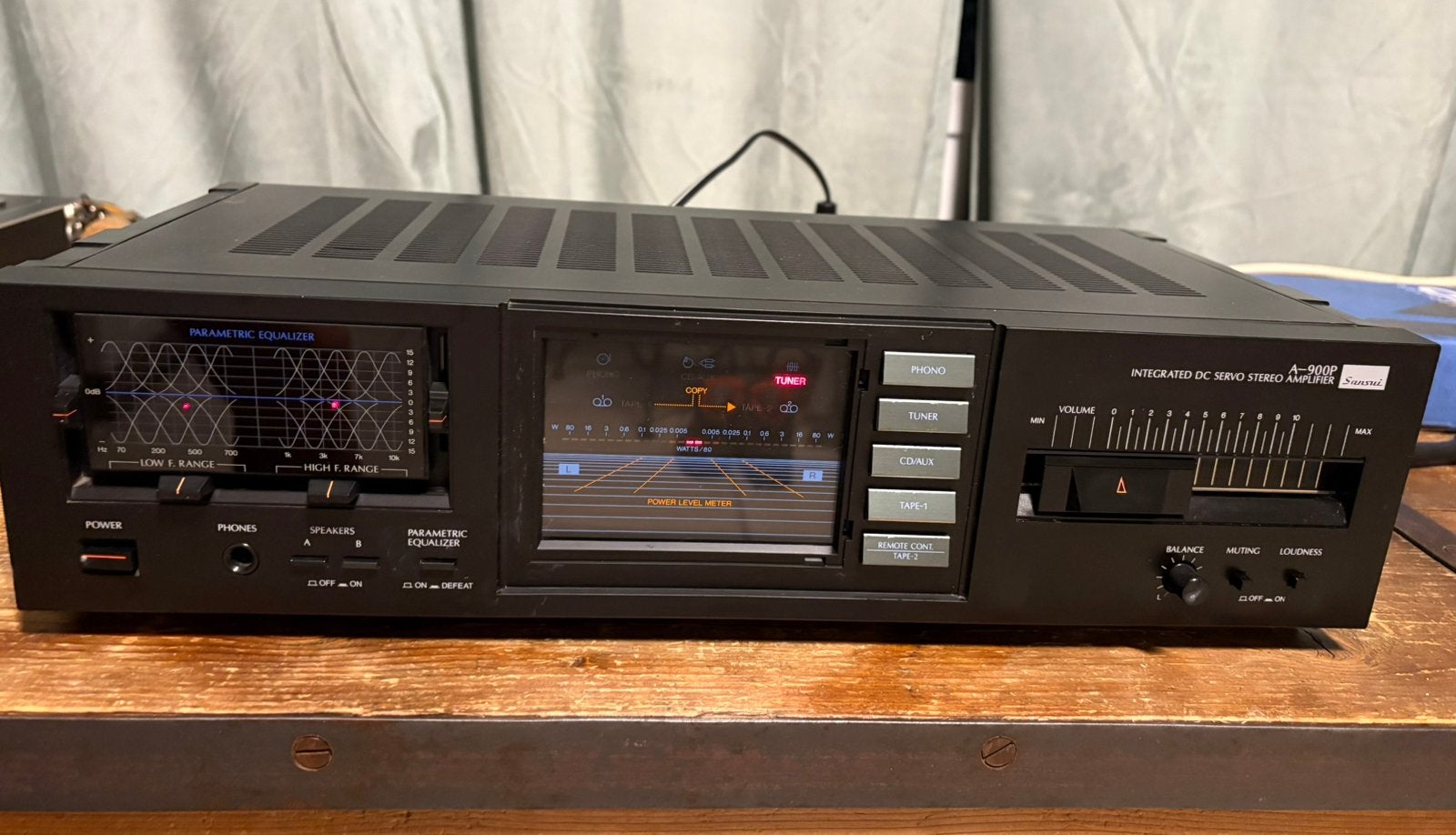 SANSUI A900 P VINTAGE LOOK VERSTERKER UIT DE JAREN 80, Overige merken, Gebruikt, Ophalen of Verzenden, Minder dan 60 watt