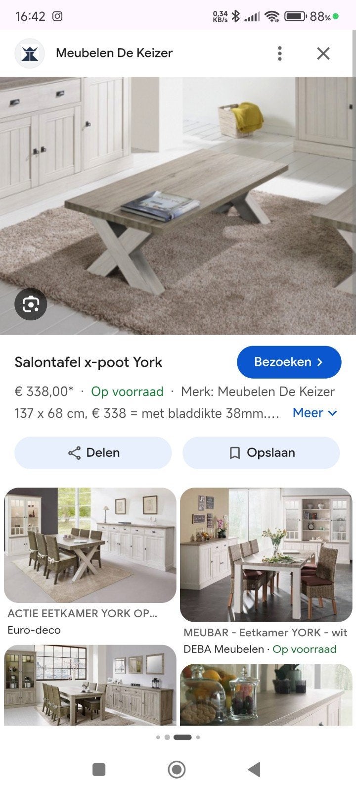 york salontafel x, Huis en Inrichting, Ophalen, 50 – 75, Gebruikt, 100 tot 150 cm