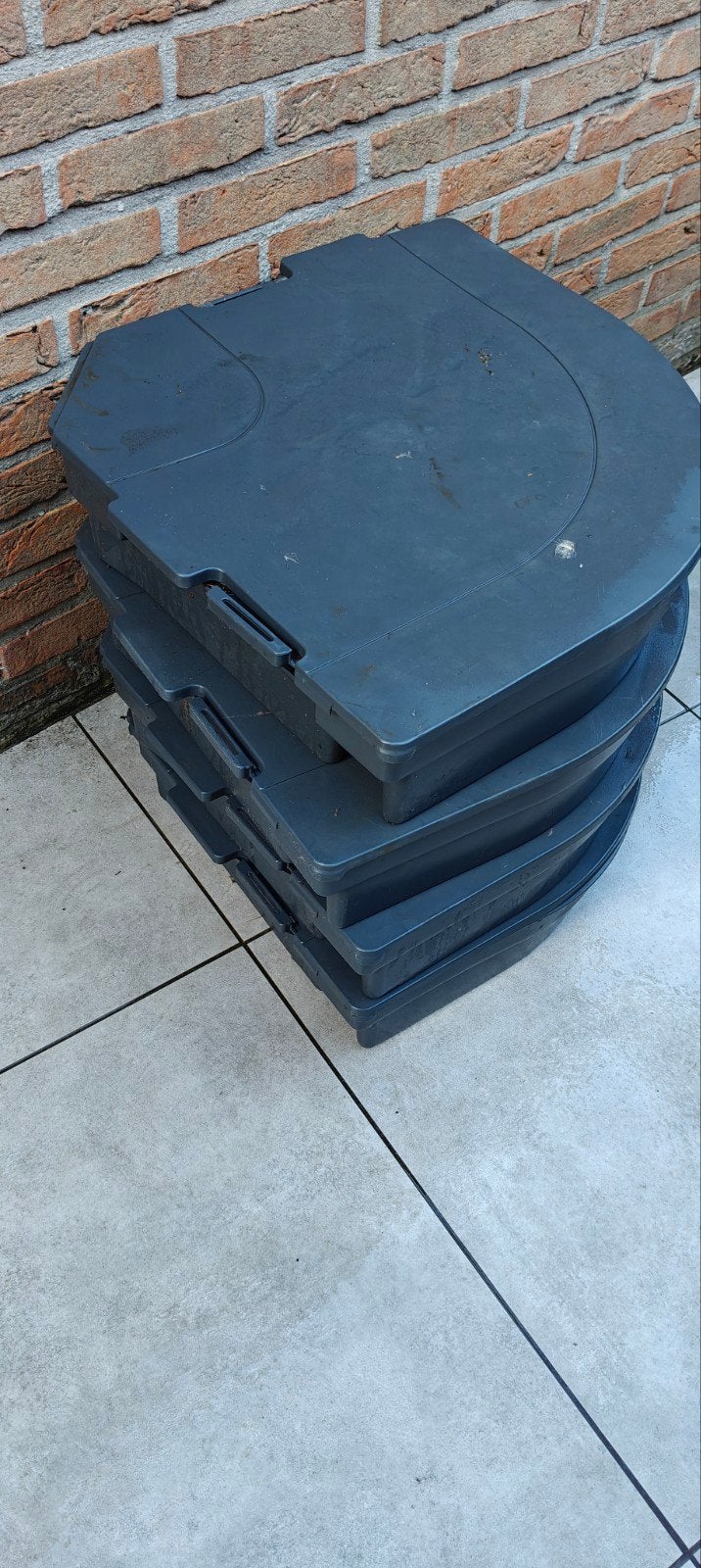 4 tegels parasolvoet 40x40, Tuin en Terras, Ophalen, Zo goed als nieuw