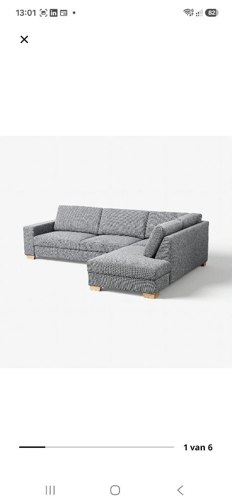 Hoeksalon Kivik (Ikea), Huis en Inrichting, Ophalen, Gebruikt, Modern (donker eiken blokjes als poot), Hoekbank
