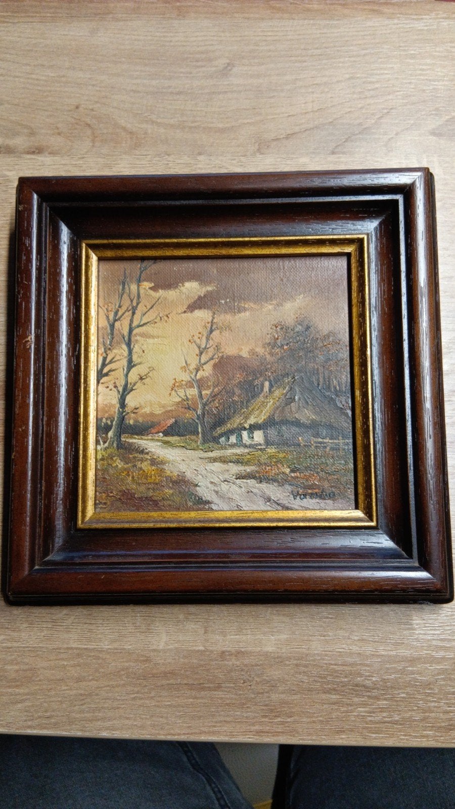 vintage olieverf landschap, Enlèvement ou Envoi, Peinture à l'huile, Paysage, Signé