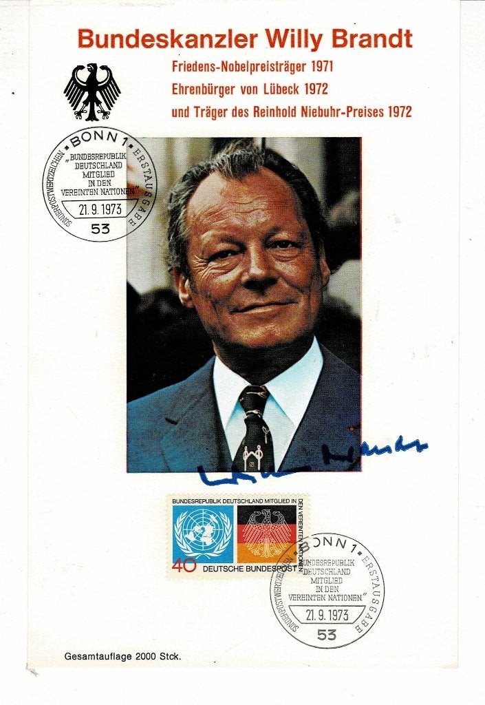 EUROPE ALLEMAGNE CHANCELIER FEDERAL ALLEMAND WILLY BRANDT, Enlèvement