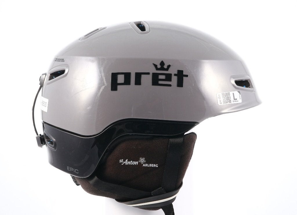 59 60 61 62 cm ski snowboard helm PRET EPIC, Grey/black, Overige merken, Gebruikt, Verzenden, Overige typen