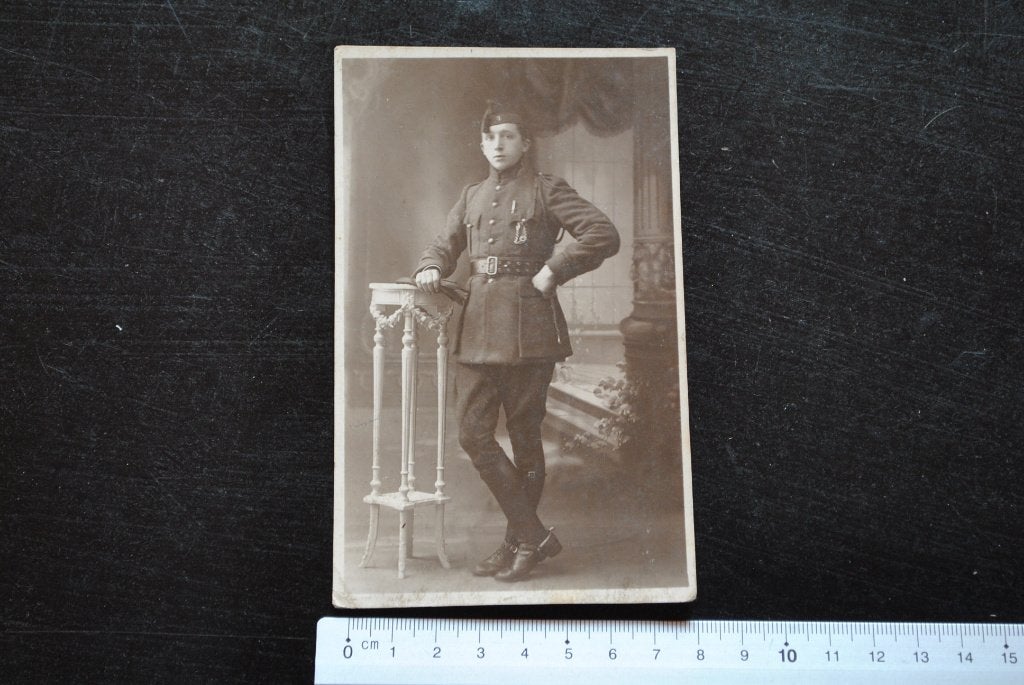 Photo carte soldat militaire armée belge en pied Bruges, Enlèvement ou Envoi, Autres, Photo ou Poster