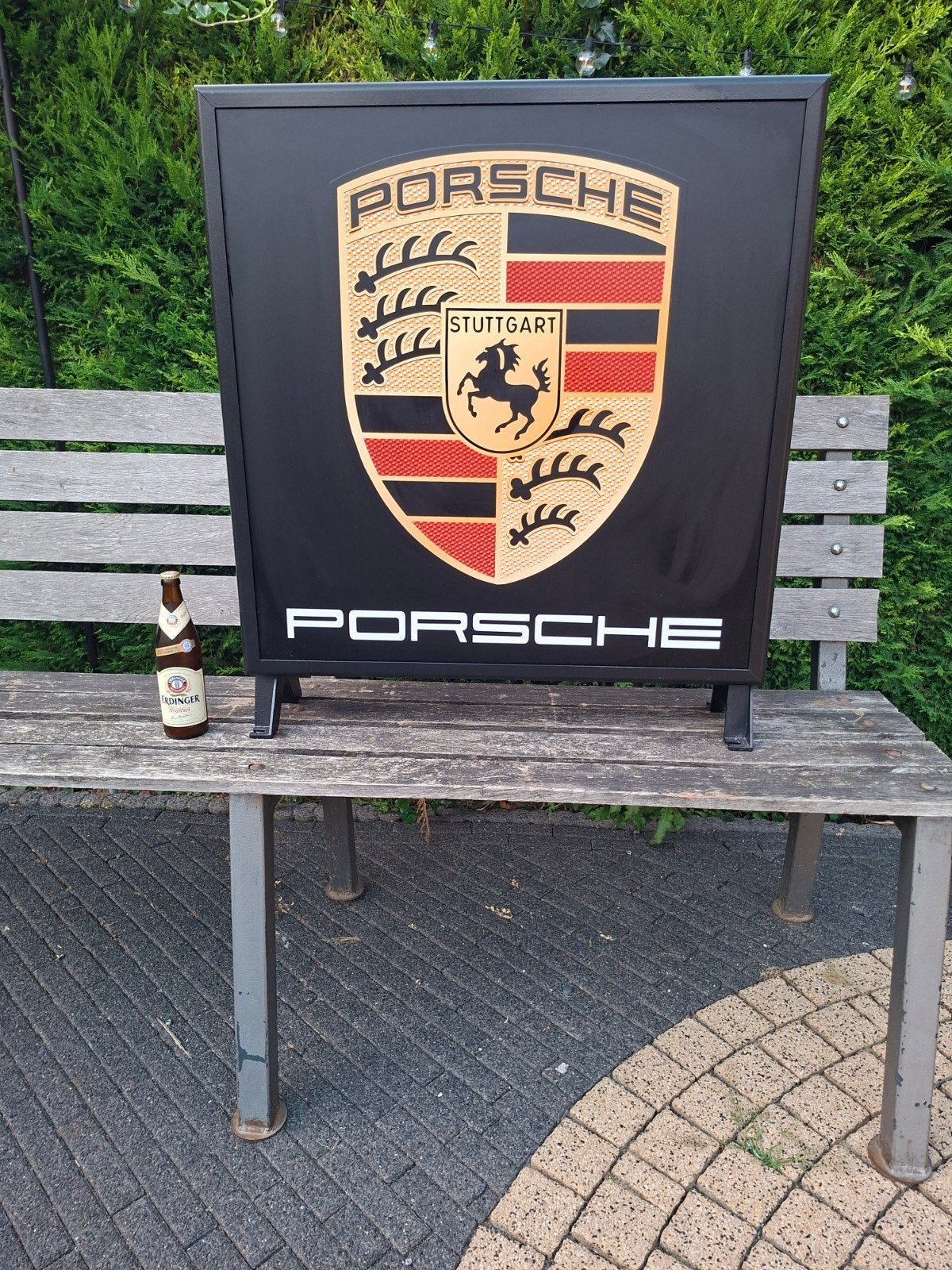 grande boîte à lumière Porsche double face 80x80cm, Collections, Enlèvement ou Envoi, Comme neuf, Table lumineuse ou lampe (néon)