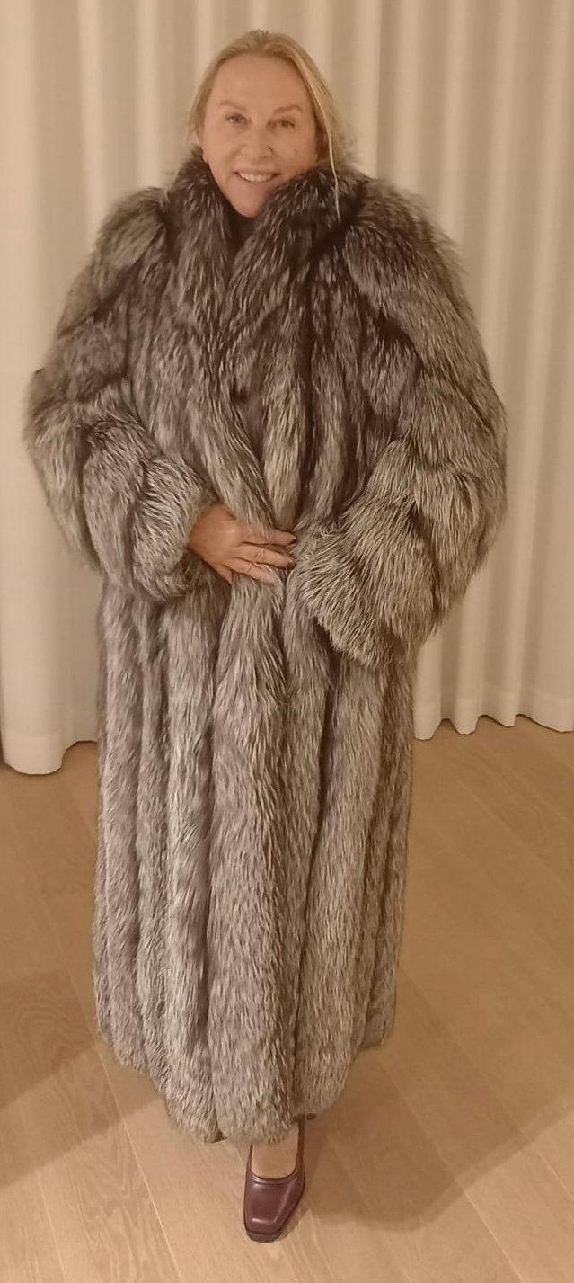 Manteau en fourrure de renard argenté, Enlèvement ou Envoi, Comme neuf