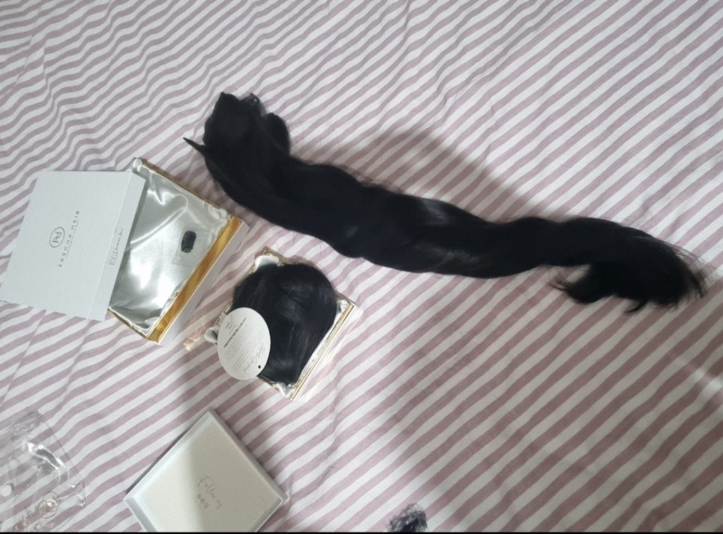Clip in extensions, Ophalen of Verzenden, Zo goed als nieuw, Pruik of Haarverlenging