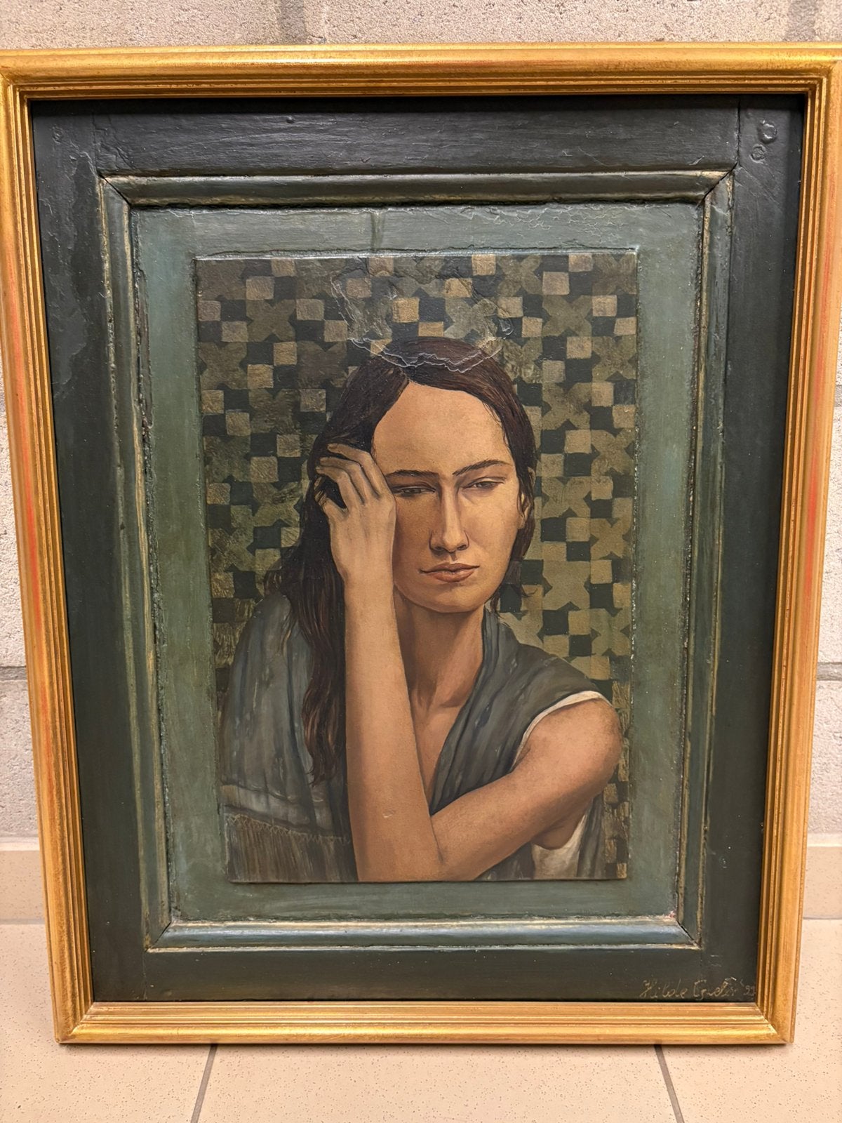 Prachtig Schilderij – Hilde Geelen ('99) – In Gouden Lijst, Antiek en Kunst, Kunst | Schilderijen | Klassiek, Ophalen of Verzenden
