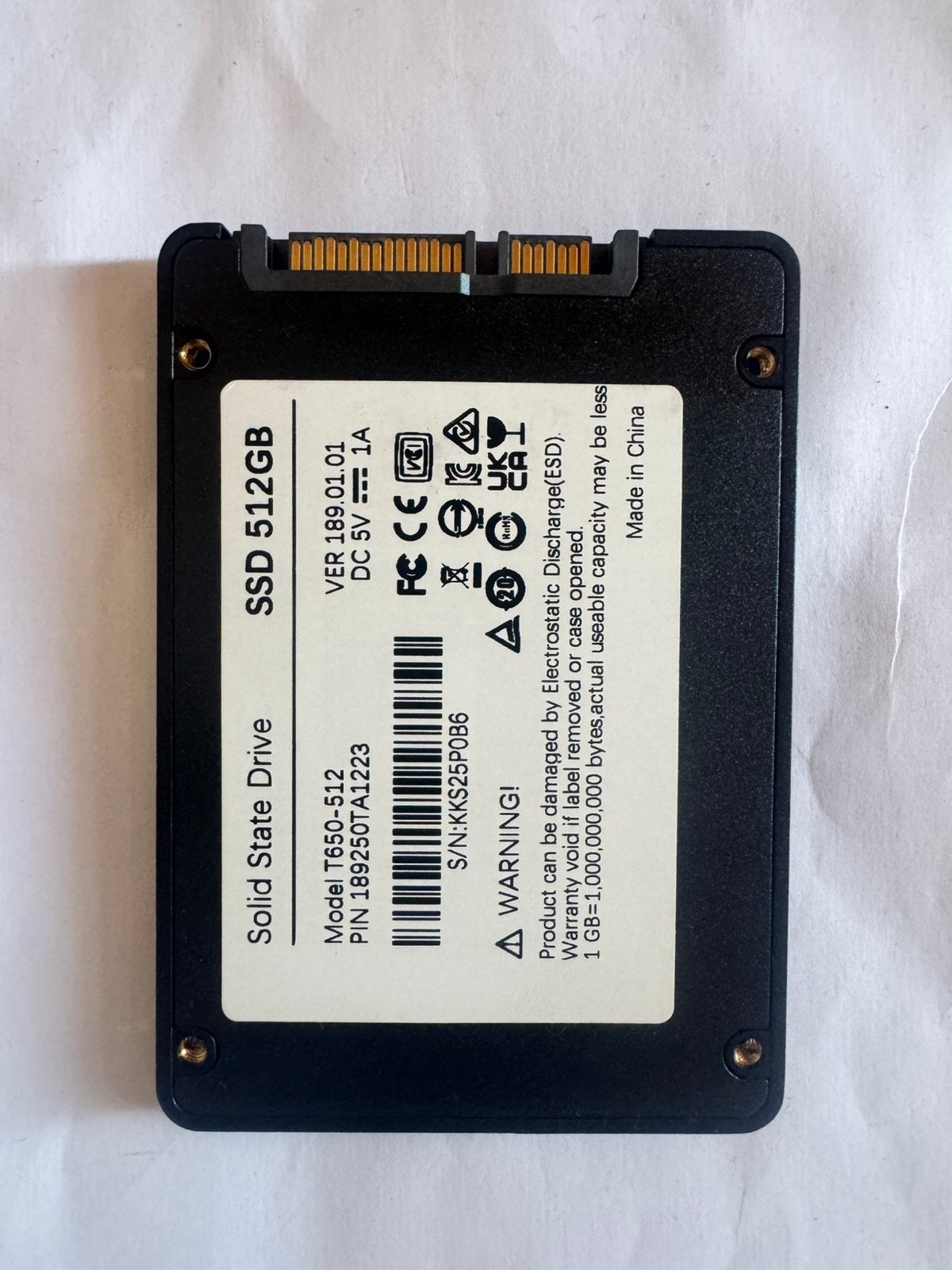 SSD 512 GB, Computers en Software, Harde schijven, Ophalen, Zo goed als nieuw, Desktop, SSD