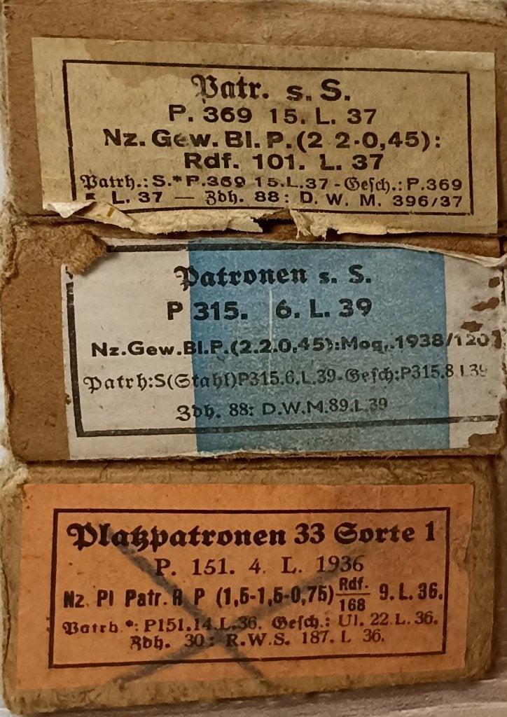 Lot de 3 boîtes Allemandes (vides) pour munitions ww2, Envoi, Armée de terre, Autres types