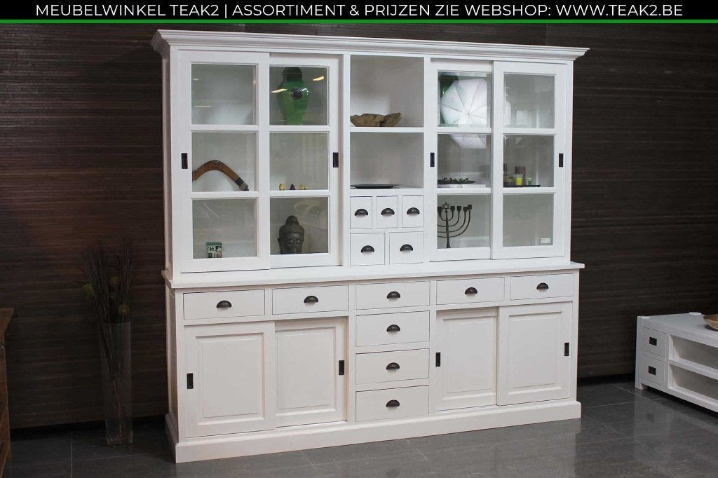 Nouvelles armoires blanches - buffet et vitrine chez TEAK2, Enlèvement ou Envoi, Teck, Avec tiroir(s)