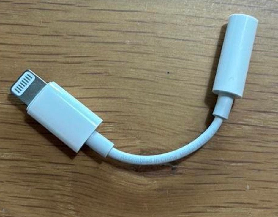 Apple Lightning naar 3.5mm Jack Adapter, Télécoms, Enlèvement, Utilisé, Fil ou câble, Apple