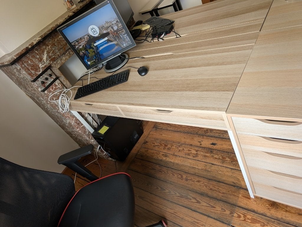 IKEA Alex bureau eikenhout nieuwstaat, Ophalen, Overige typen, Hout, Bruin
