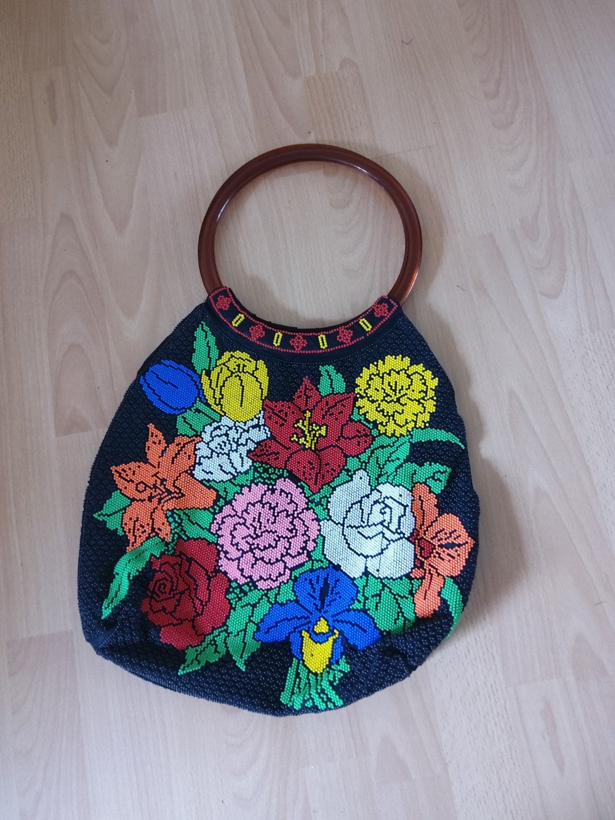 Vintage handtas / boodschappentas, Handtassen en Accessoires, Tassen | Damestassen, Ophalen of Verzenden, Zo goed als nieuw, Handtas