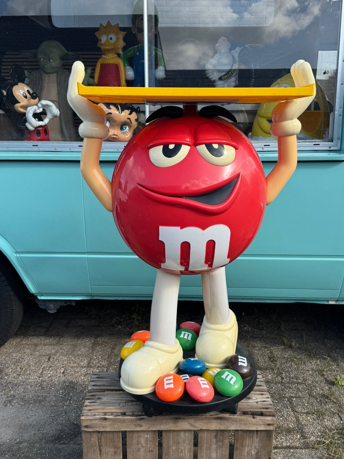 M&M Reclame Dispaly Rood Dispencer, Verzamelen, Ophalen, Reclamebord, Gebruikt, .