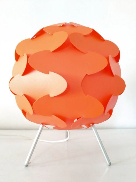 Lampe orange design & lanterne/verrerie ambrée, Enlèvement, Utilisé