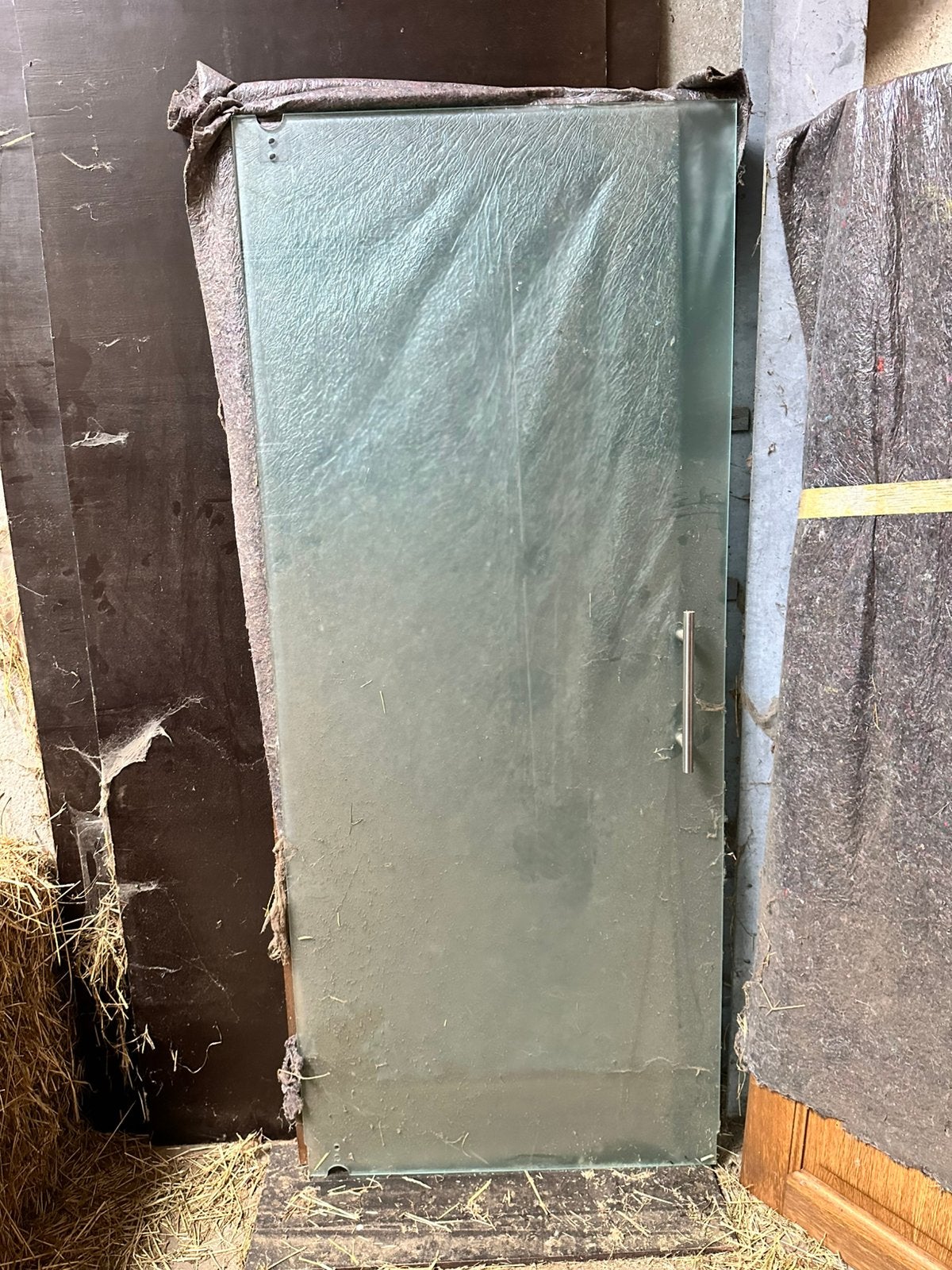Glazen deur met vloerpomp, Ophalen, Gebruikt, 80 tot 120 cm, Overige typen