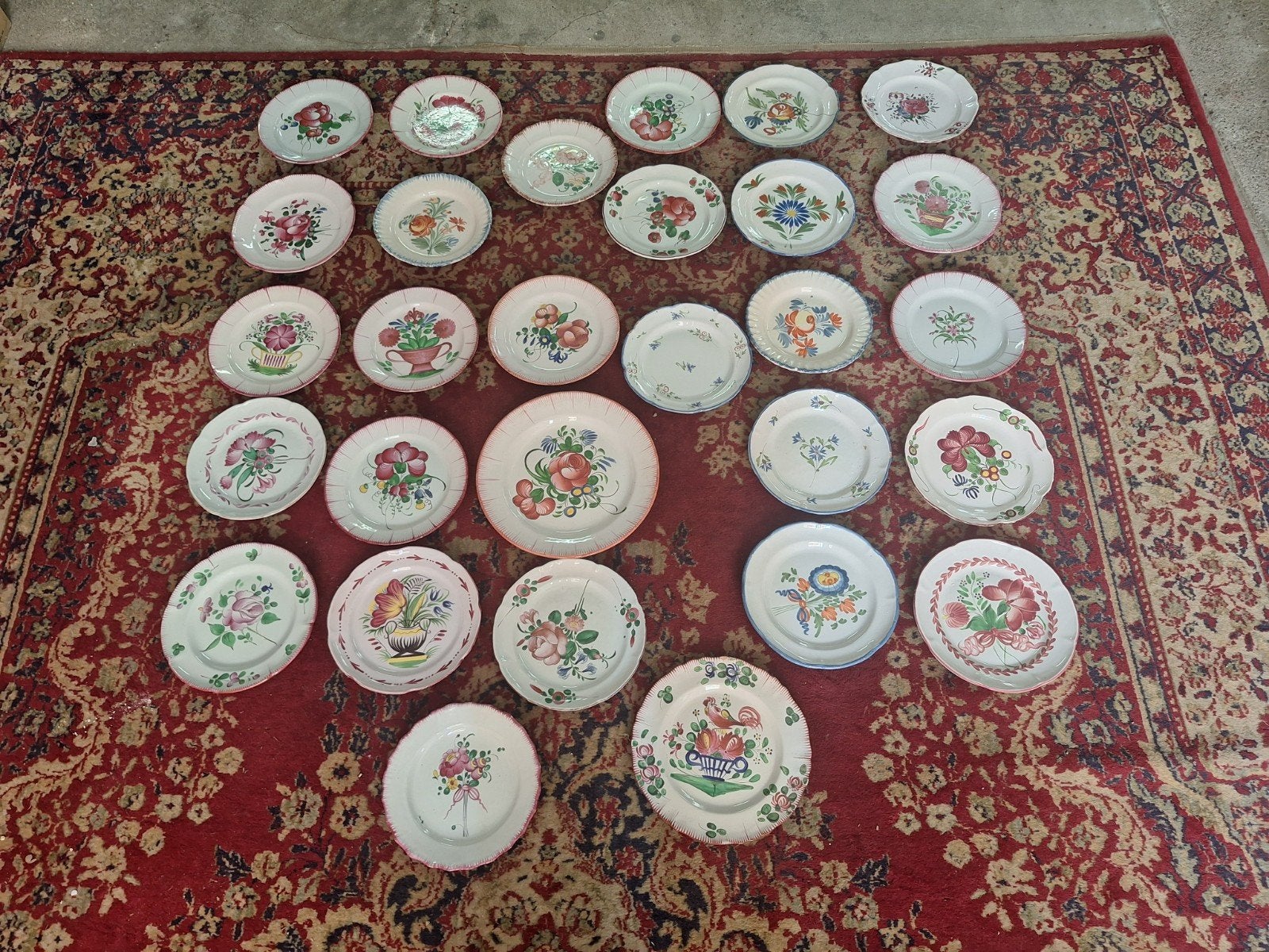 lot de 29 assiette gaience islettes Lunéville st Clément, Enlèvement