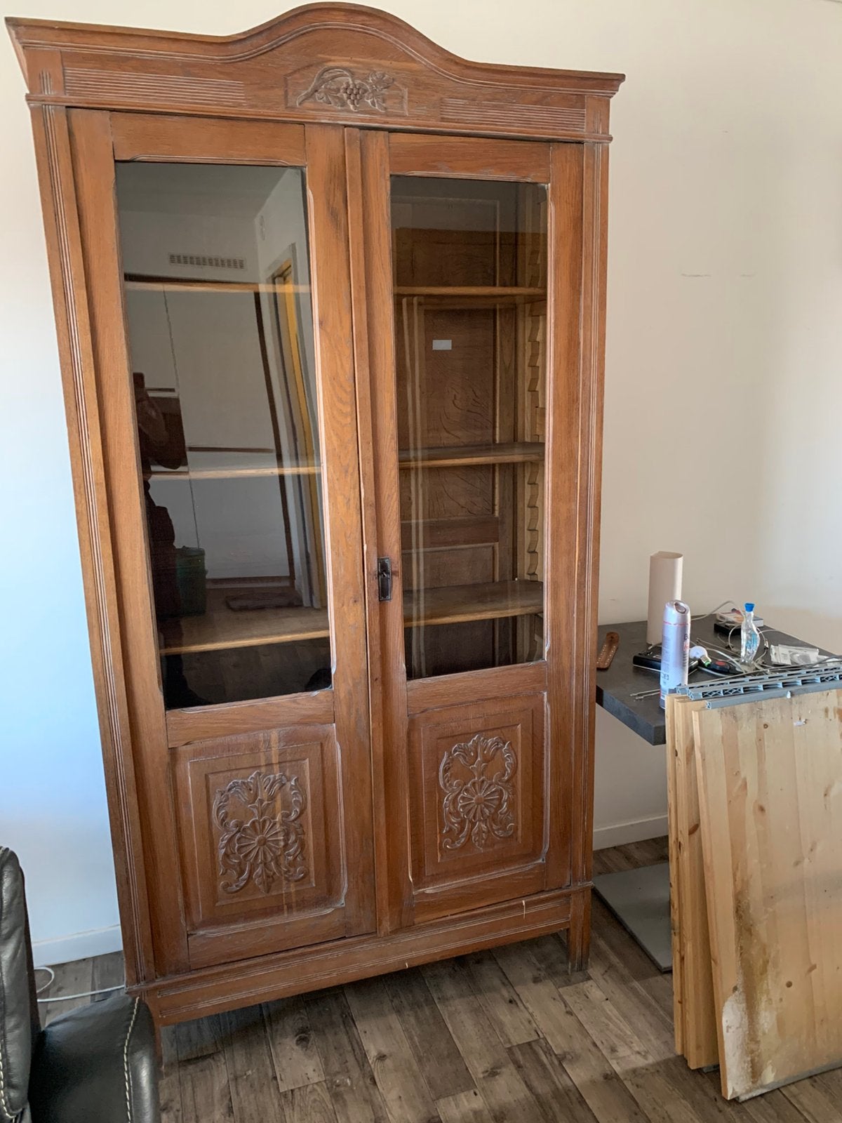 Bibliothèque ou vitrine ancienne, 25 à 50 cm, Avec porte(s), Romantisch antiek, 100 à 150 cm
