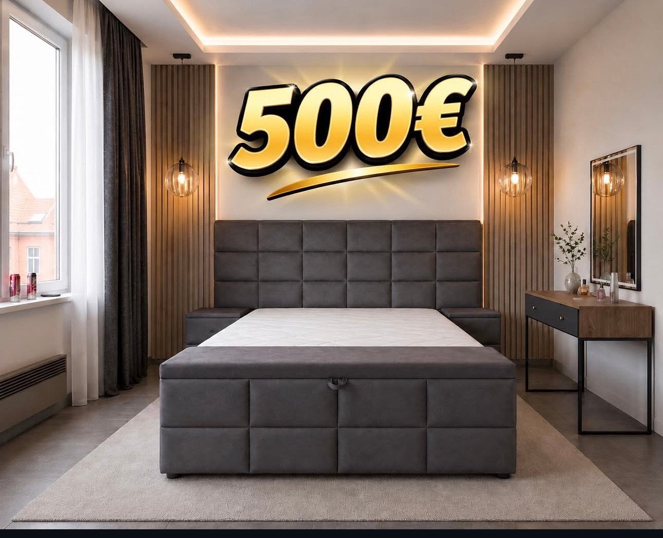 King size bed, Ophalen, Grijs