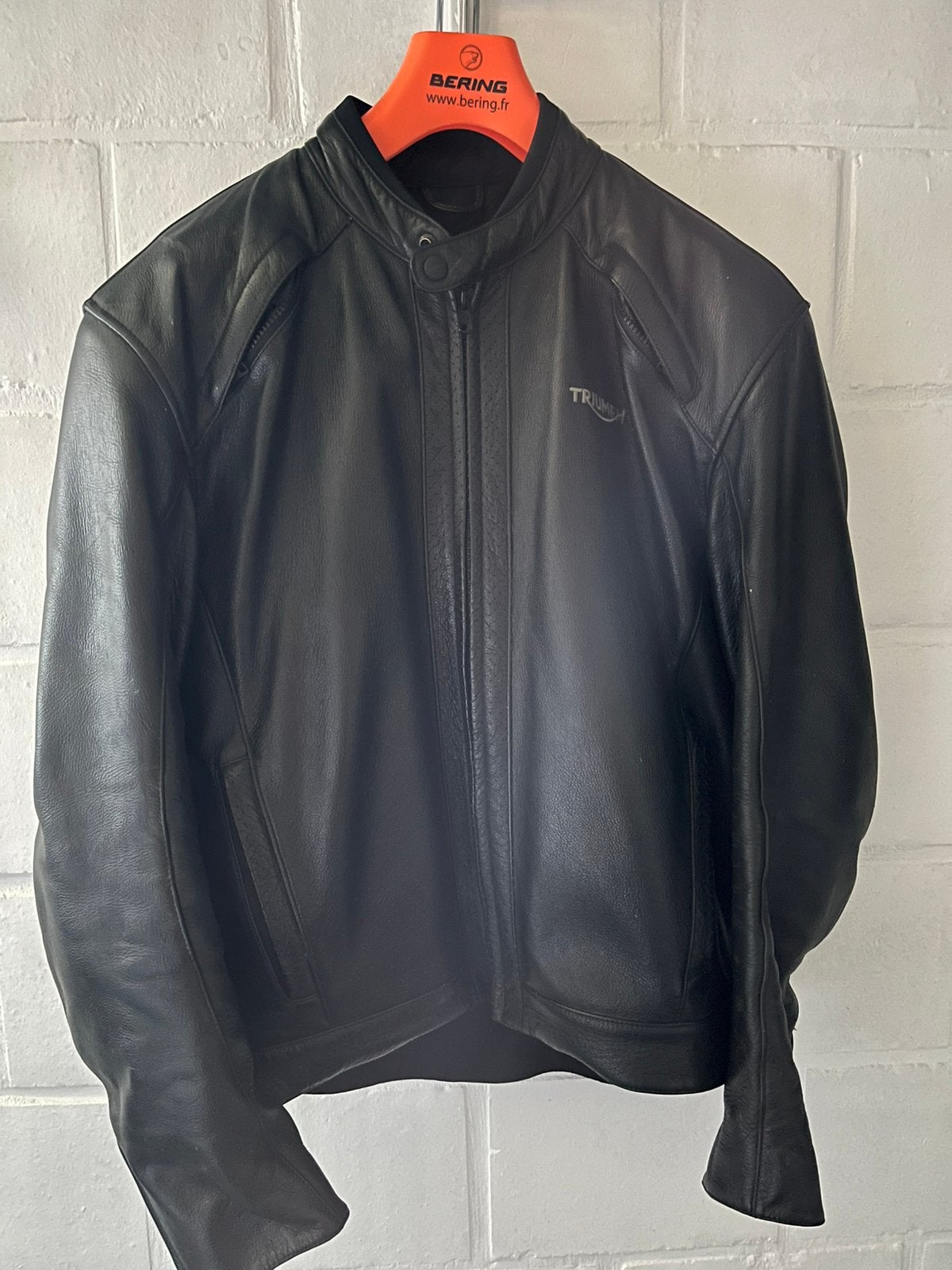 Veste moto Triumph - xxl - coque dorsale, Motoren, Kleding | Motorkleding, Ophalen, Tweedehands, Jas | leer