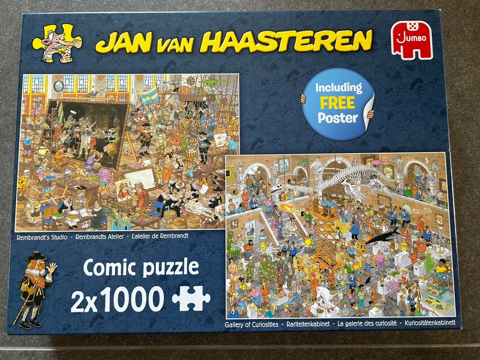 Puzzels Jan van Haasteren 2 x 1000 stukjes, Ophalen, 500 t/m 1500 stukjes, Zo goed als nieuw, Legpuzzel