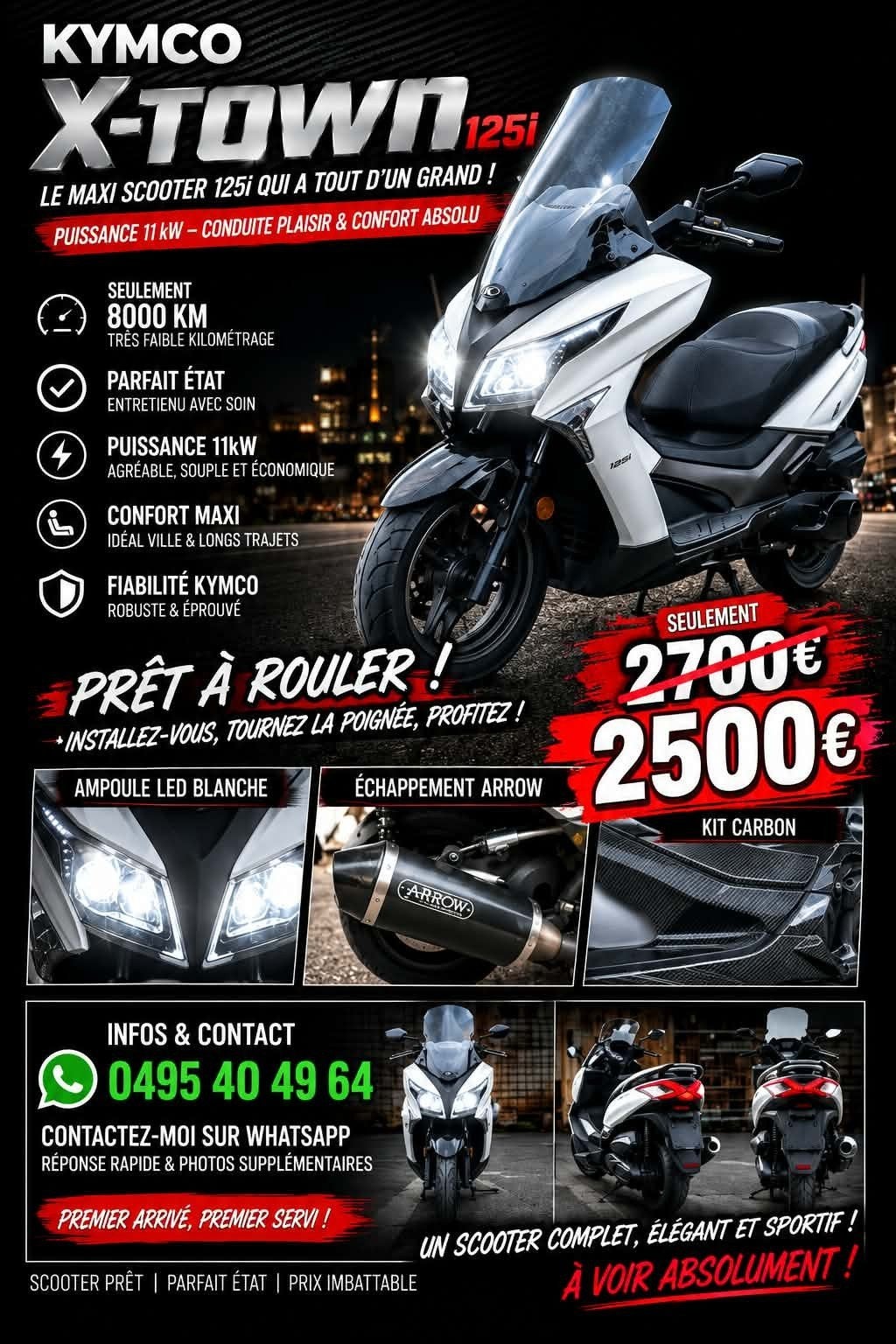 Kymco xtown 125 i full, Enlèvement ou Envoi