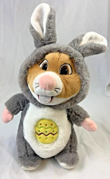 Peluche lapin de Pâques Hamster Albert Heijn Lapin gris AH E, Hamster, Comme neuf, Gris, Petit (moins de 20 cm)