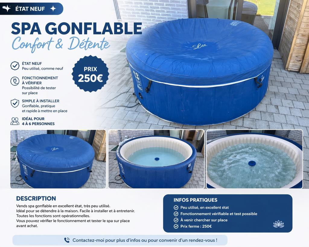 Spa jacuzzi, Jardin & Terrasse, Enlèvement, Comme neuf