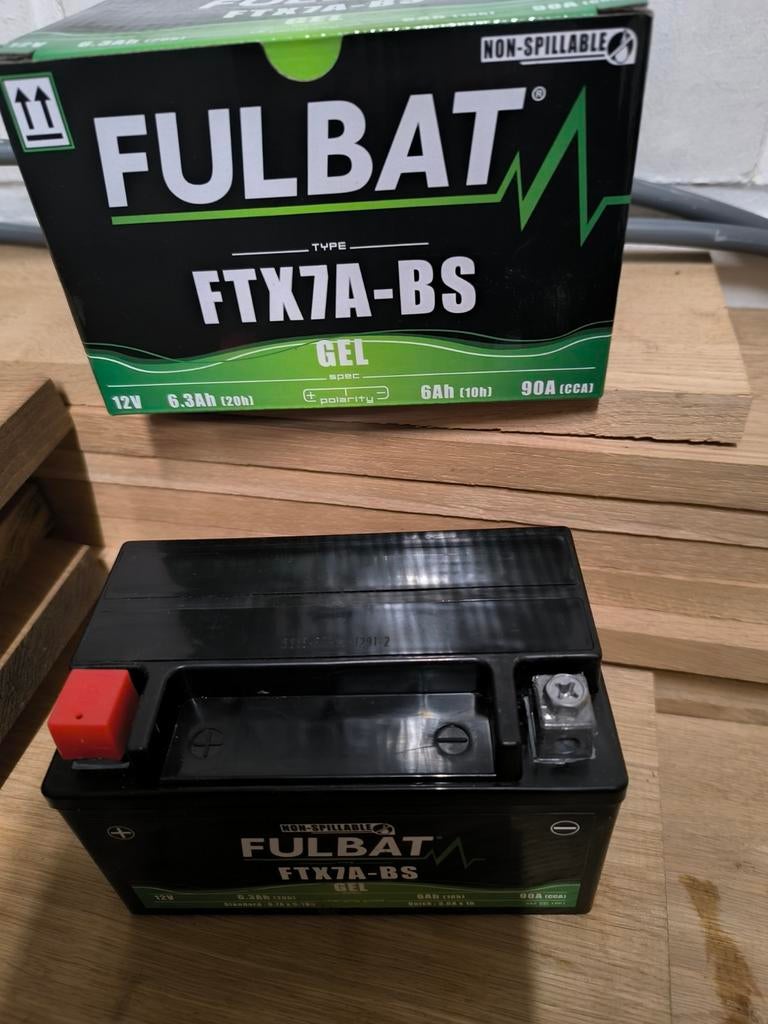 Batterij Fulbat YTX7A-BS Gel 12V 6Ah onderhoudsvrij (o.a SYM, Motoren, Ophalen of Verzenden
