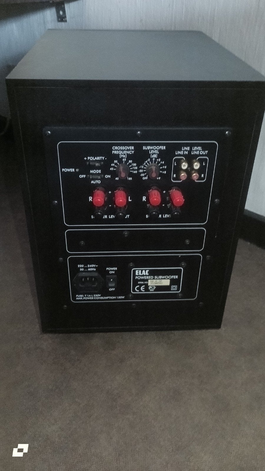 Caisson de basses Elac, TV, Hi-fi & Vidéo, Enlèvement ou Envoi, Subwoofer