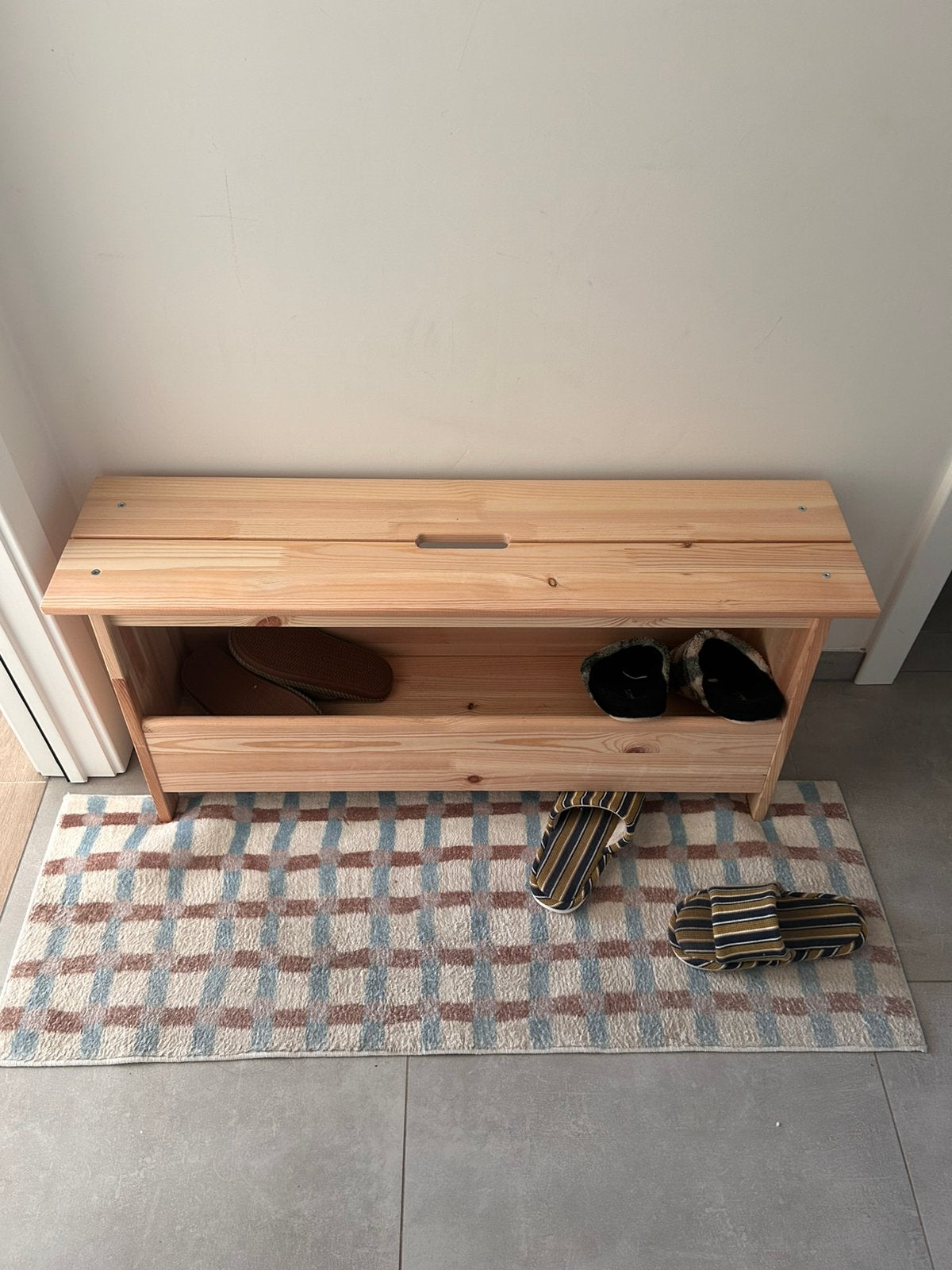 IKEA PERJOHAN bank met opbergruimte – massief grenen – 100cm, Enlèvement, Comme neuf
