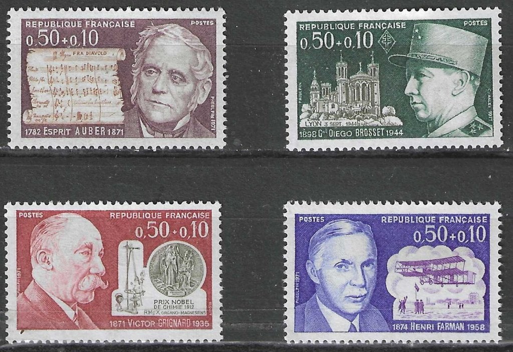 Frankrijk 1971 - Yvert 1667-1670 - Bekende Personen (PF), Verzenden, Postfris