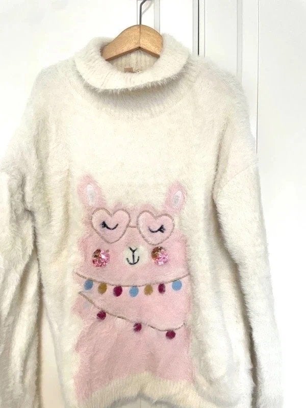 Pull chaud, décoré, fille, DPAM, 12 ans (152 cm), Ophalen of Verzenden, Gebruikt, Meisje