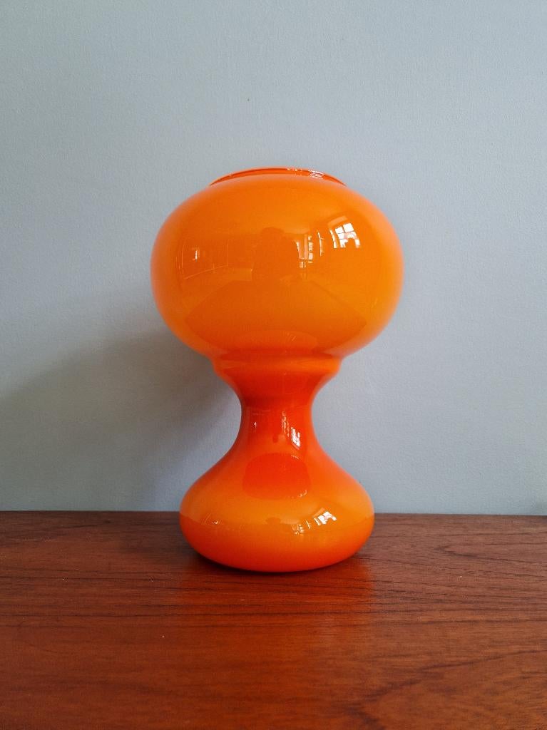 Lampe de table Space Age en verre orange, Massive,1960, Enlèvement ou Envoi