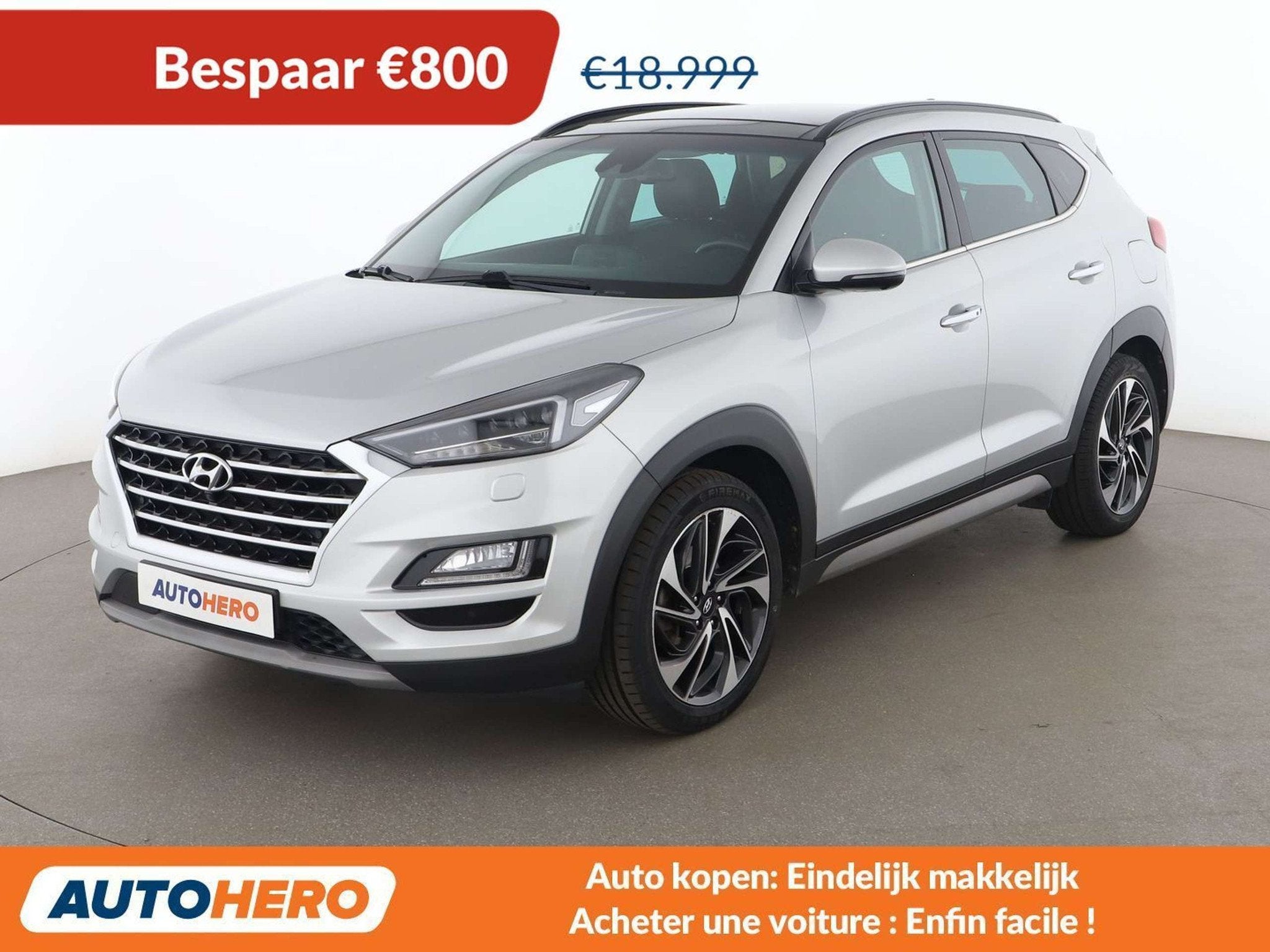 Hyundai Tucson 1.6 TGDI N-Line 4WD (bj 2019, automaat), Auto's, Gebruikt, Leder, 5 zetels, Tucson