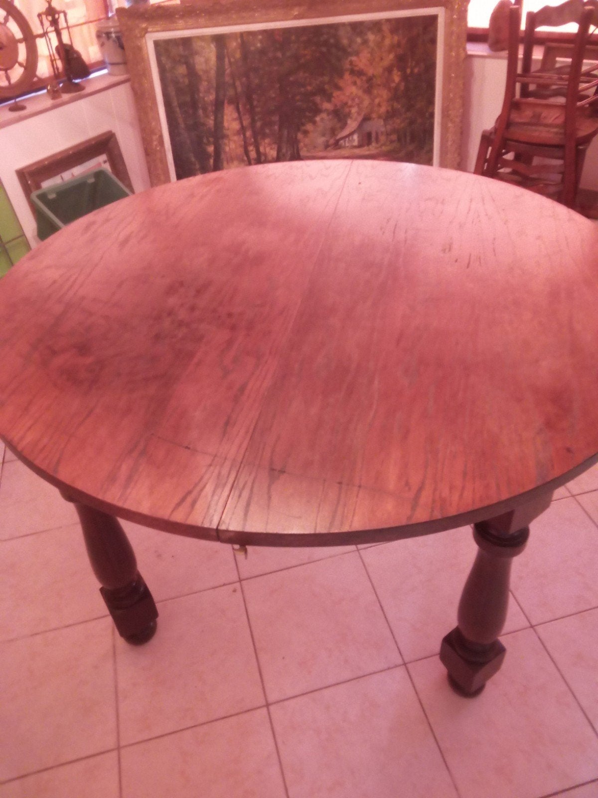 Massief houten tafel, Ophalen