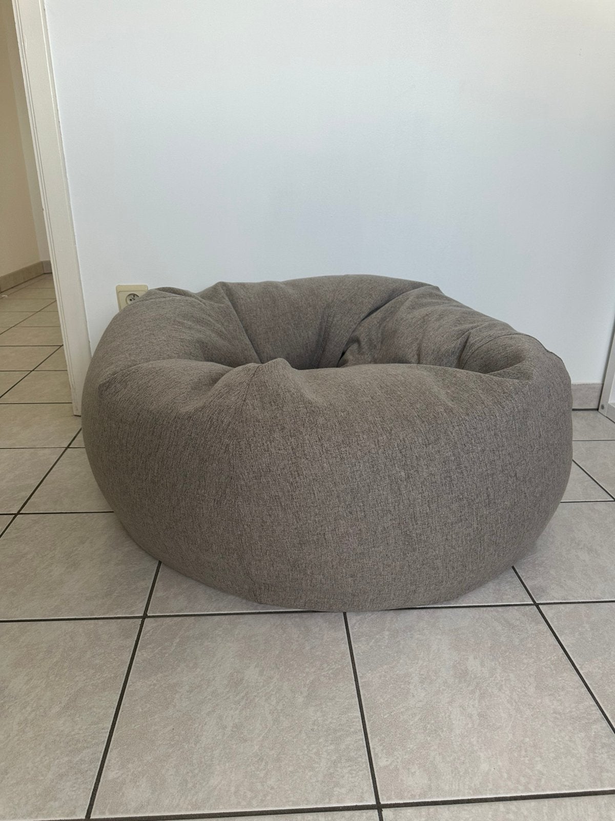 Pouf en forme de goutte gris, Maison & Meubles, Enlèvement, Utilisé, Gris, Pouf