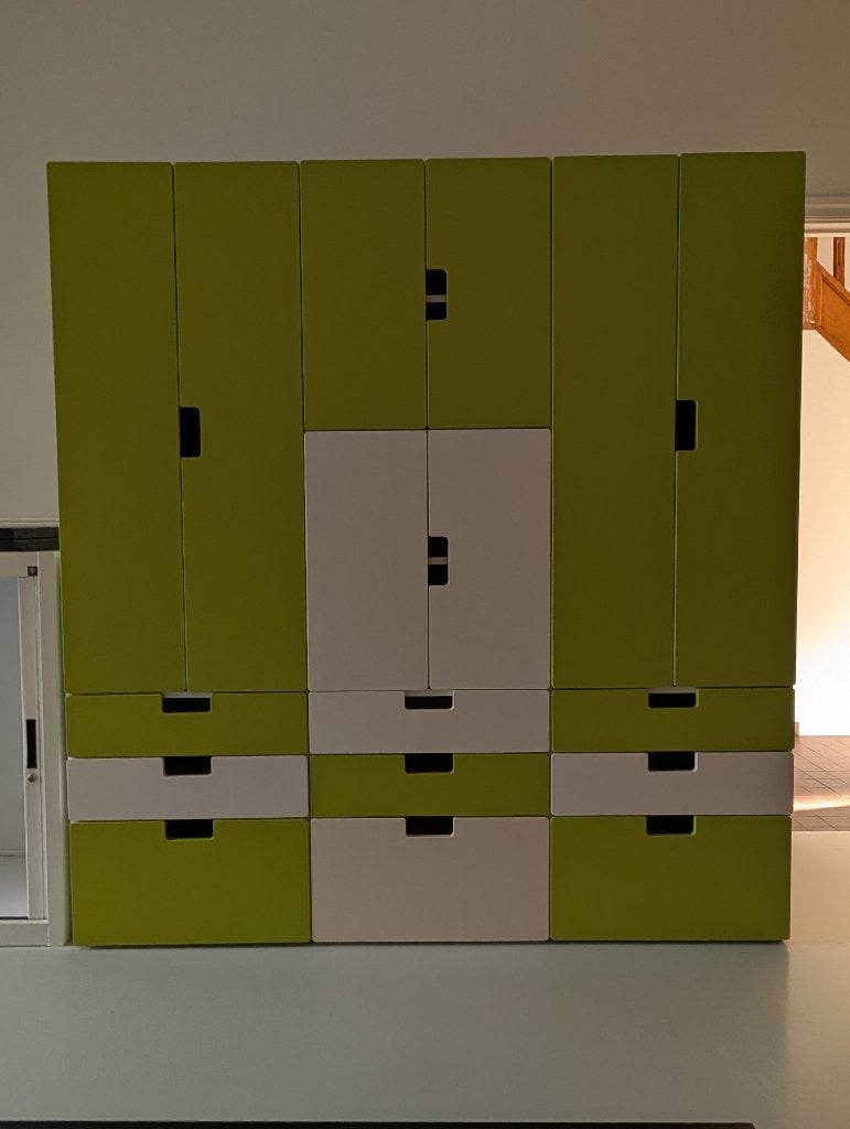 IKEA STUVA kastcombinatie groen/wit – veel opbergruimte, Huis en Inrichting, Ophalen, 150 tot 200 cm, Ikea Design, 150 tot 200 cm