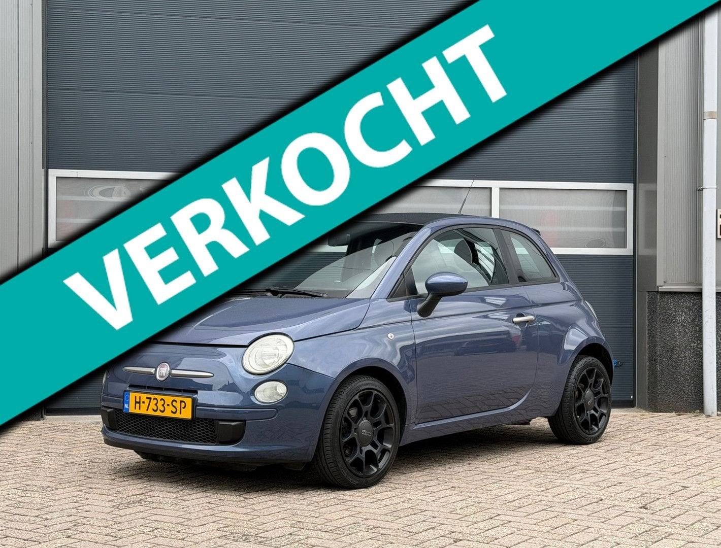Fiat 500 0.9 TwinAir bj.2011 Airco|Half leer|Nette staat., Auto's, Fiat, Blauw, Handgeschakeld, Grijs, Onderhoudsboekje