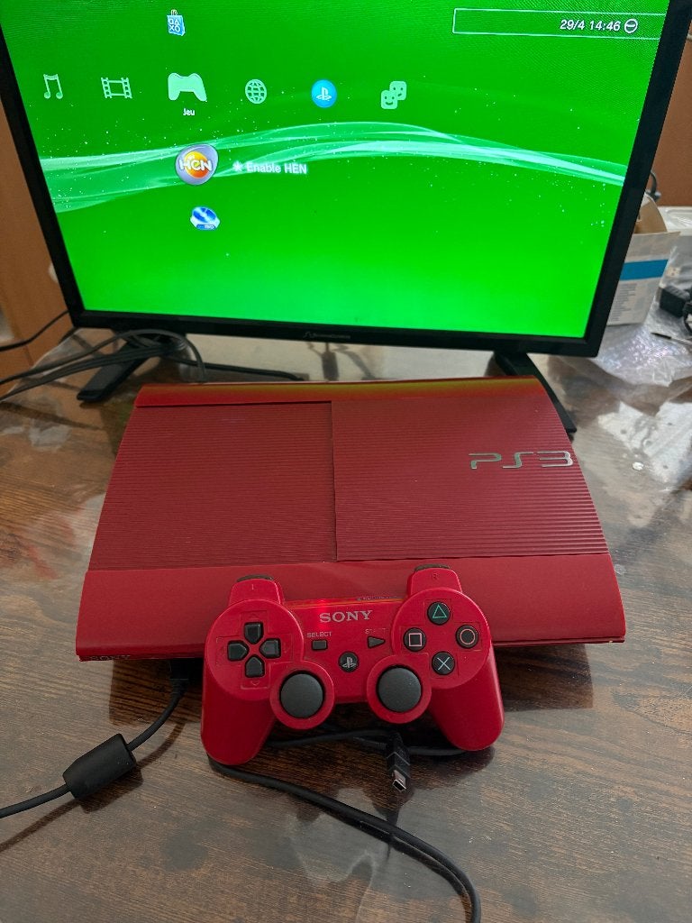 sony ps3 playstation 3 slim rouge RED, Games en Spelcomputers, Spelcomputers | Sony PlayStation 3, Super Slim, Ophalen of Verzenden