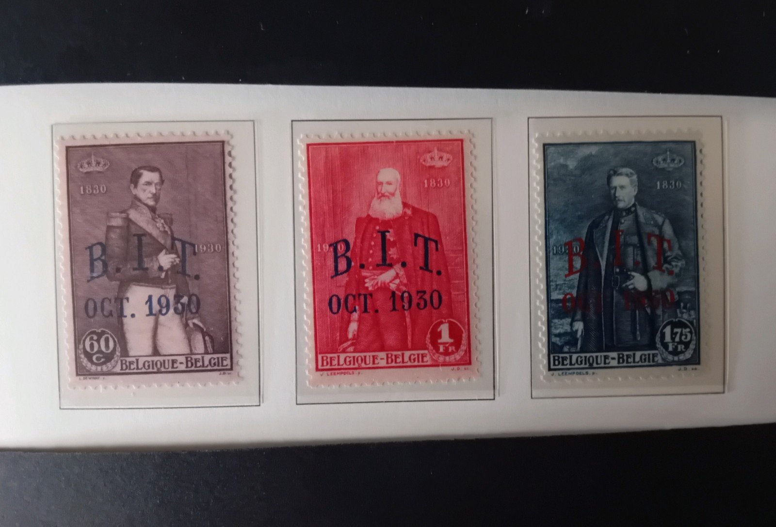 Timbres de Belgique n 305/307** lot 33P, Envoi, Neuf