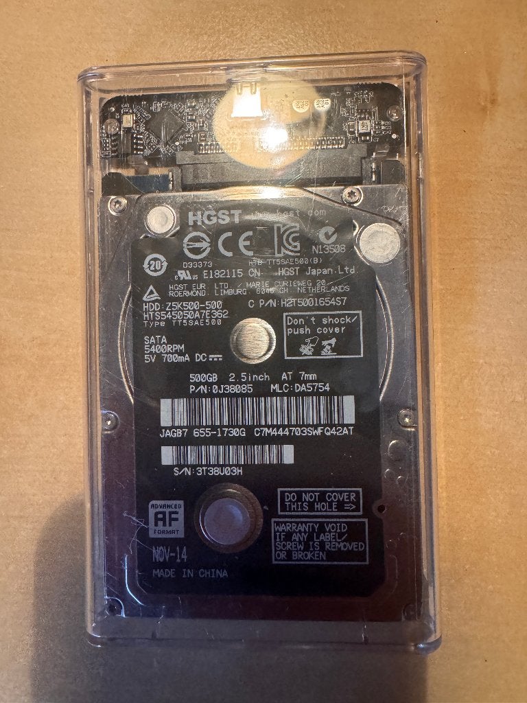HGST 2,5" draagbare externe harde schijf van 500 GB USB 3.0, Computers en Software, Gebruikt, 500 Go, HDD, Ophalen of Verzenden