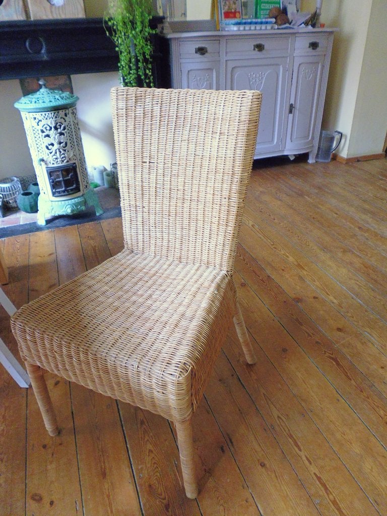 3 chaises en rotin / osier naturel – dossier haut, Trois, Osier ou Rotin, Autres couleurs, Enlèvement