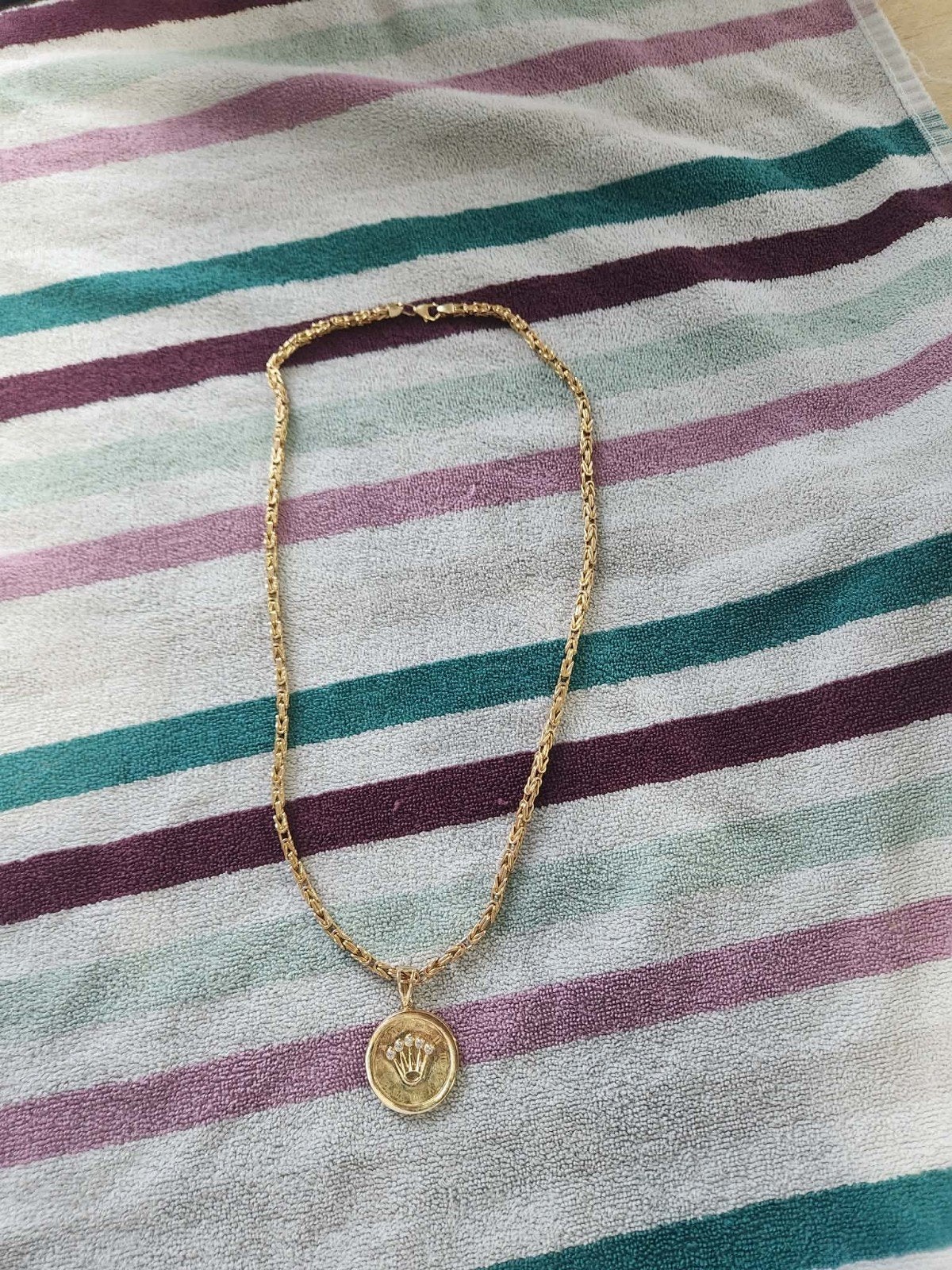 chaîne or + pendentif 14k 41 g, Handtassen en Accessoires, Kettingen, Ophalen, Nieuw, Goud, Goud