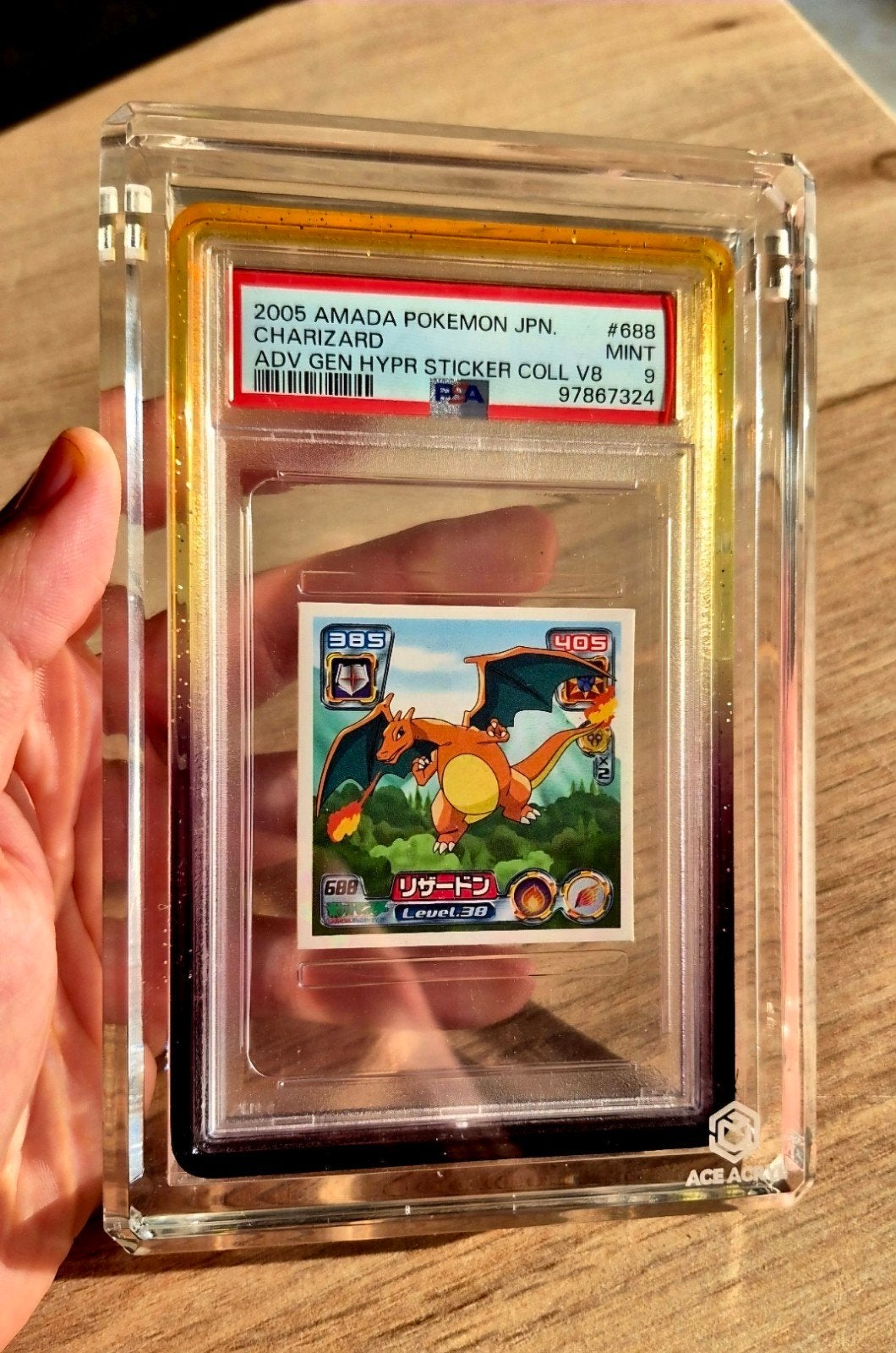 pokémon charizard advanced hyper amada sticker slab psa9 jap, Hobby & Loisirs créatifs, Enlèvement ou Envoi